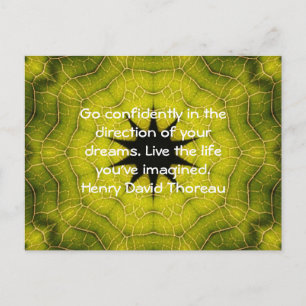 Henry David Thoreau Motivational Dream Quotation Postcard