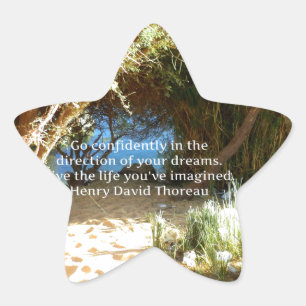 Henry David Thoreau Motivational Dream Quotation Star Sticker