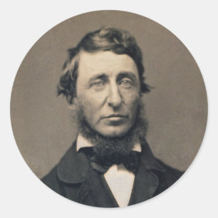 Henry David Thoreau Portrait Maxham daguerreotype Classic Round Sticker