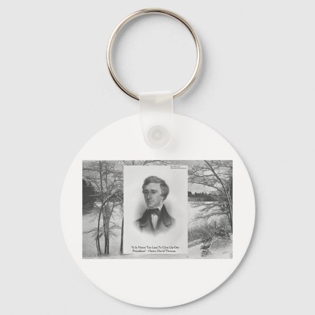 Henry David Thoreau Quote Key Ring (Front)