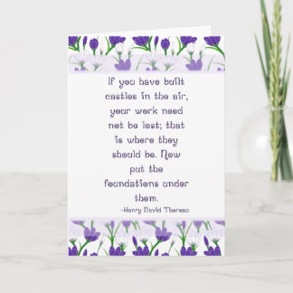 Henry David Thoreau Quote- Spring Crocus Flowers Card