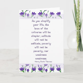 Henry David Thoreau Quote- Spring Crocus Flowers Card