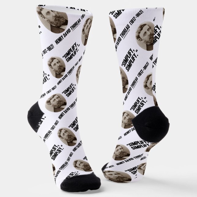 Henry David Thoreau Simplify Simplify Quote Socks (Angled)