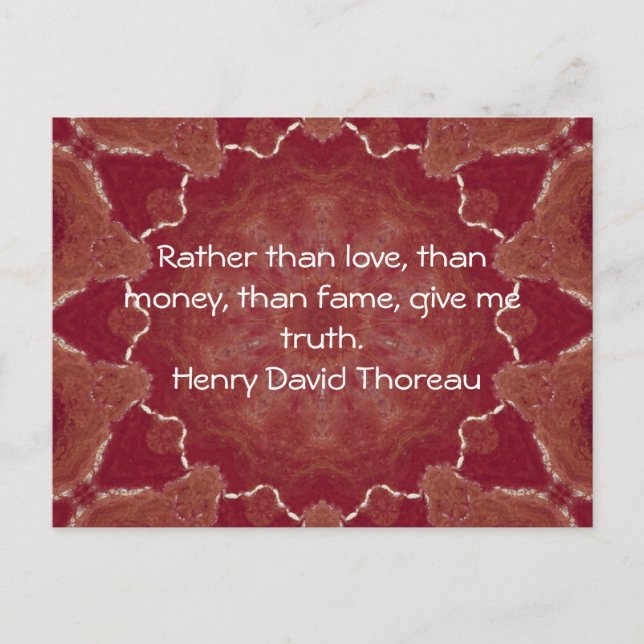 Henry David Thoreau Wisdom Quotation Saying Postcard (Front)