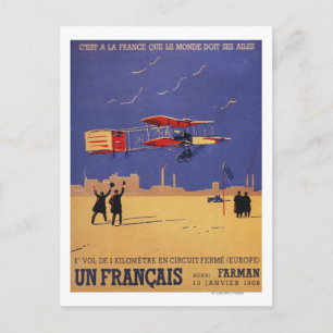 Henry Farman Flies at Issy-les-Moulineaux Postcard