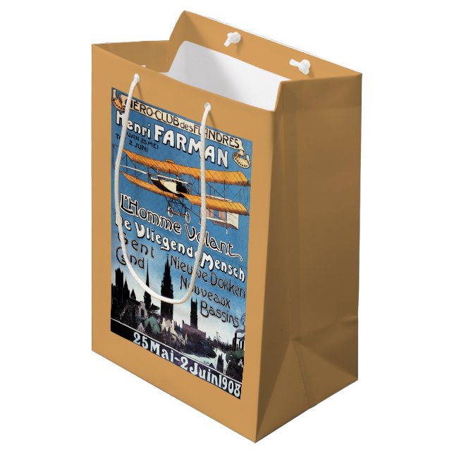 Henry Farman Flies the Flying Man Promo Poster Medium Gift Bag (Front Angled)