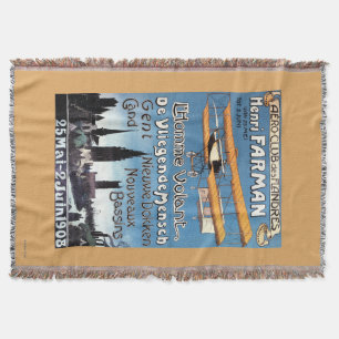 Henry Farman Flies the Flying Man Promo Poster Throw Blanket
