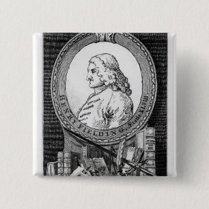 Henry Fielding  at the Age of Forty Eight 15 Cm Square Badge