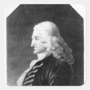 Henry Fielding  engraved by Samuel Freeman Square Sticker