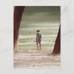 Henry Fishing 1990 Postcard