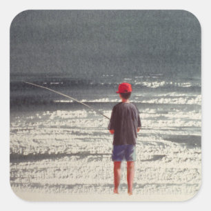 Henry Fishing Alps 1990 Square Sticker