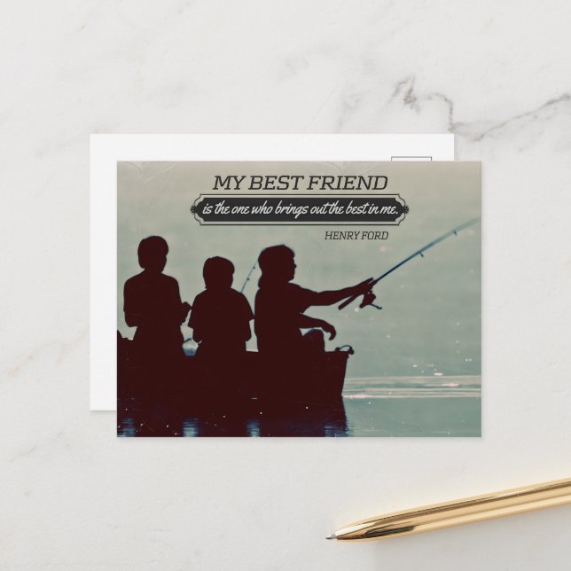 Henry Ford Inspirational Quote "Best friend" Postcard (Front/Back In Situ)