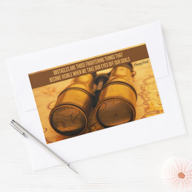 Henry Ford Inspirational Quote "Obstacles" Rectangular Sticker (Envelope)