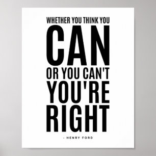 Henry Ford Inspirational Quote Poster