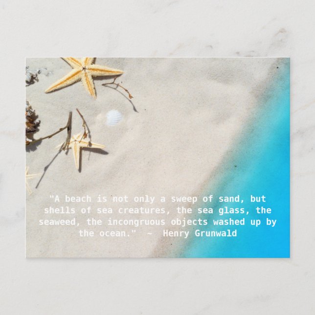 Henry Grunwald Beach Quote Postcard (Front)
