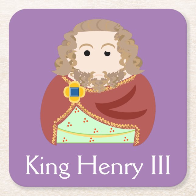 Henry III King of England Square Paper Coaster (Front)