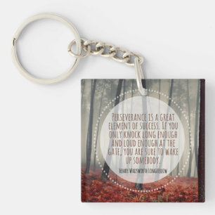 Henry Longfellow Inspirational Quote Perseverance Key Ring