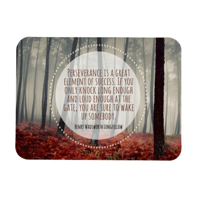 Henry Longfellow Inspirational Quote Perseverance Magnet (Horizontal)