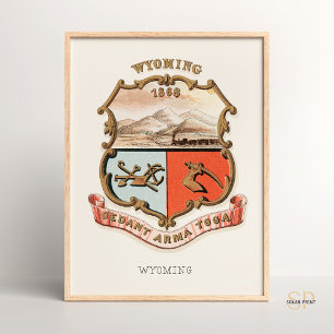  Henry Mitchell Wyoming Territory Coat of Arms Poster