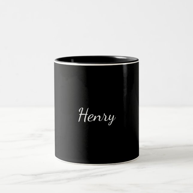 Henry Name typography Personalised Gift  Two-Tone Coffee Mug (Center)