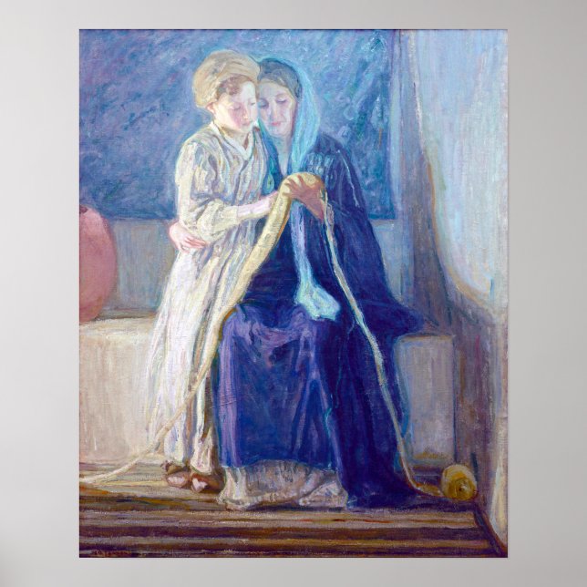 Henry Ossawa Tanner Christ and His Mother Studying Poster (Front)