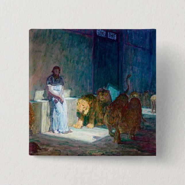 Henry Ossawa Tanner Daniel in the Lions' Den 15 Cm Square Badge (Front)