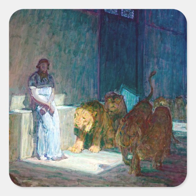 Henry Ossawa Tanner Daniel in the Lions' Den Square Sticker (Front)