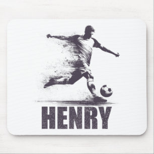 Henry Soccer Boys Personalised First Name Henry Mouse Pad