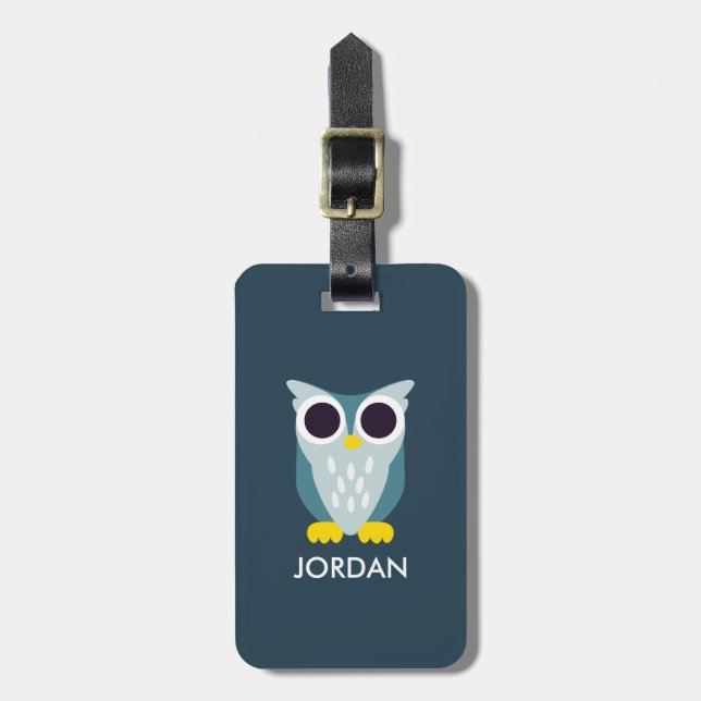 Henry the Owl Luggage Tag (Front Vertical)