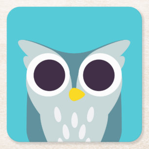 Henry the Owl Square Paper Coaster