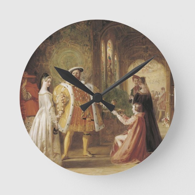 Henry VIII and Anne Boleyn Round Clock (Front)