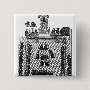Henry VIII and Parliament in 1523 15 Cm Square Badge