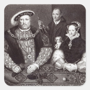 Henry VIII, his daughter Queen Mary Square Sticker