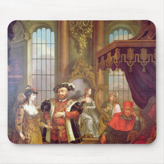 Henry VIII  introducing Anne Boleyn at court Mouse Pad (Front)