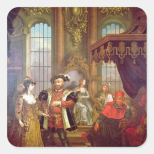 Henry VIII introducing Anne Boleyn at court Square Sticker