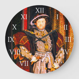 Henry VIII Tudors History King England six Wives   Large Clock