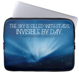 Henry Wadsworth Longfellow Inspirational Quote Sky Laptop Sleeve