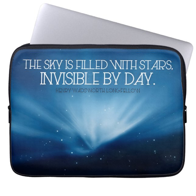 Henry Wadsworth Longfellow Inspirational Quote Sky Laptop Sleeve (Front)