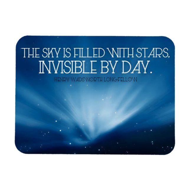 Henry Wadsworth Longfellow Inspirational Quote Sky Magnet (Horizontal)