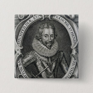 Henry Wriothesley, 3rd Earl of Southampton, 1617 15 Cm Square Badge