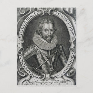 Henry Wriothesley, 3rd Earl of Southampton, 1617 Postcard