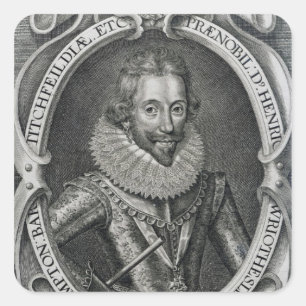 Henry Wriothesley, 3rd Earl of Southampton, 1617 Square Sticker