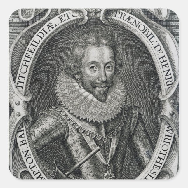 Henry Wriothesley, 3rd Earl of Southampton, 1617 Square Sticker (Front)