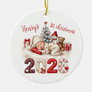 Henry's 1st Christmas Baby Sleeping Ornament 2026