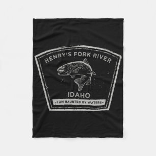 Henry's Fork River Idaho Fly Fishing Fleece Blanket