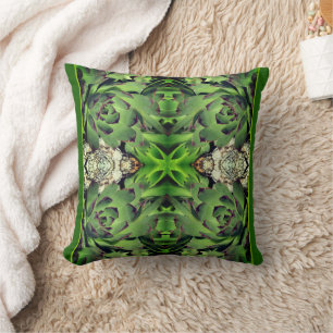 Hens And Chicks Garden Succulent Close Up Abstract Cushion