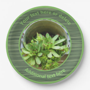 Hens And Chicks Nature Art Personalized Party Paper Plate