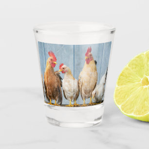 Hens and Chicks Shot Glass