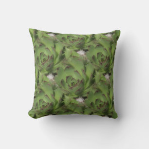 Hens And Chicks Succulents Nature Pattern Cushion