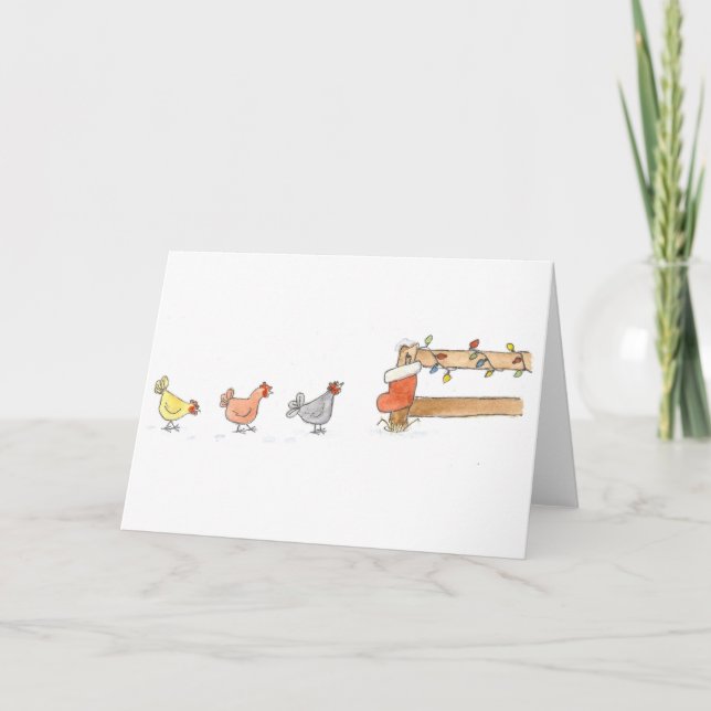 Hen's Christmas Holiday Card (Front)